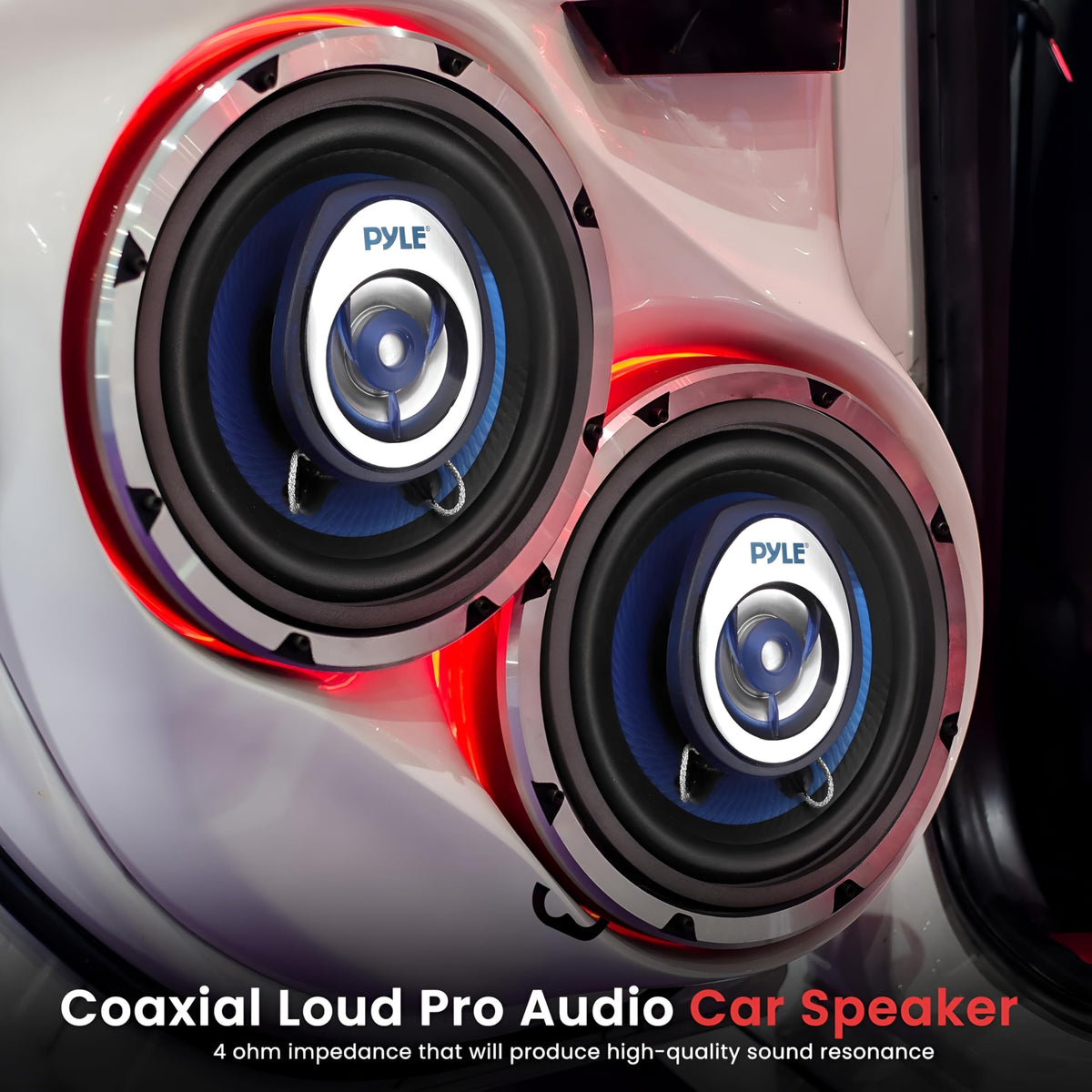 2-Way Universal Car Stereo Speakers - 120W 3.5 Inch Coaxial Loud Pro Audio Car Speaker Universal OEM Quick Replacement Component Speaker Vehicle Door/Side Panel Mount Compatible - Pyle PL32BL (Pair)