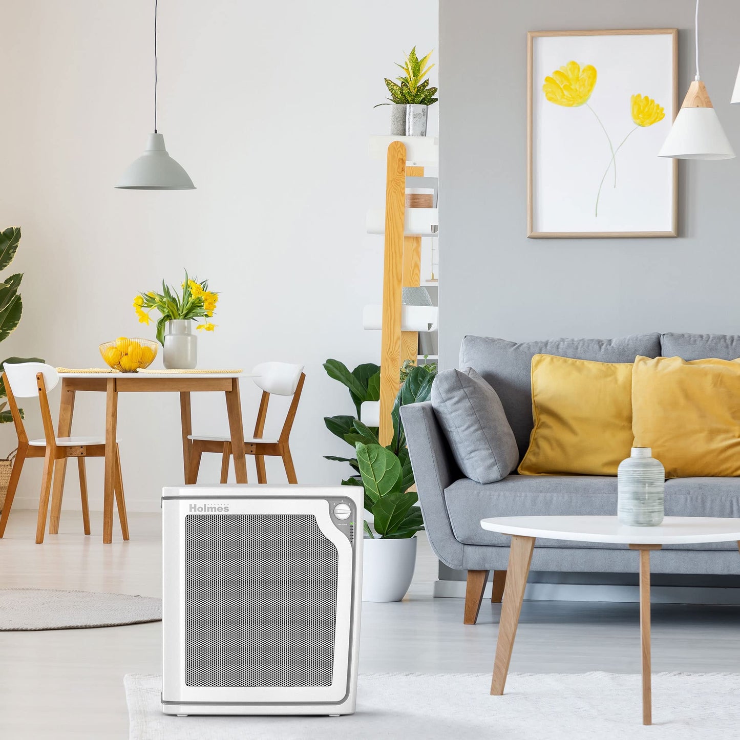 Holmes HAP8650B-NU-2 True HEPA Slim Console Air Purifier for Removing Airborne Irritants with Filter Life Progress Bar and Quiet Operation, Black