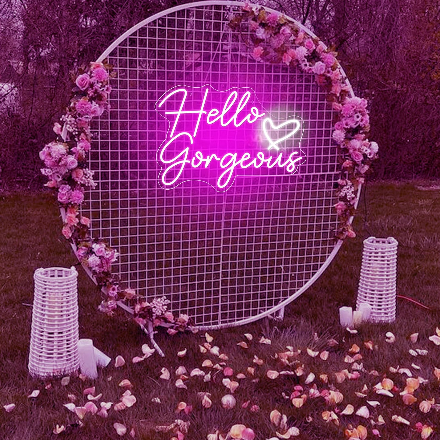 Neonwall Hello Gorgeous Neon Sign for Wedding, Led Neon Light Sign for Bedroom Room Decor Birthday Party USB Operated Game Center Neon Light for Art