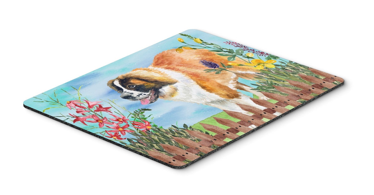 Caroline's Treasures CK1241MP Saint Bernard Spring Mouse Pad, Hot Pad or Trivet for Home Office Gaming Working Computers Laptop Mouse Mat,Washable