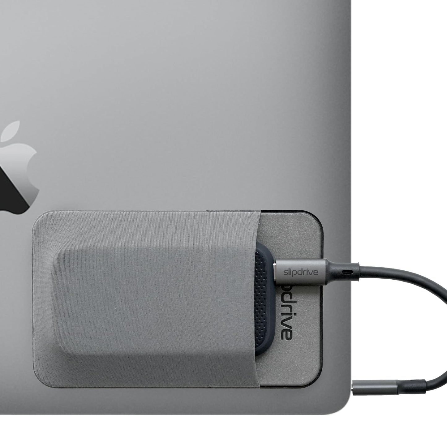 Slipdrive - Portable Hard Drive Sleeve for Laptop - SSD Solid State Drive - Reusable Adhesive - 5” x 3.2” Stick on External Hard Drive Carrying Case