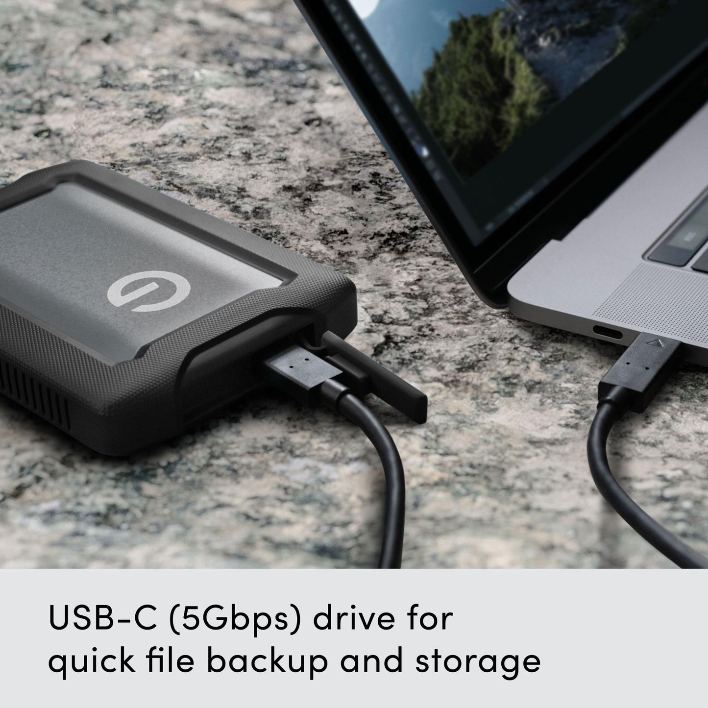 SanDisk Professional 2TB G-Drive ArmorATD - Rugged, Durable Portable External Hard Drive HDD, USB-C, USB 3.2 Gen 1 - SDPH81G-002T-GBA1D
