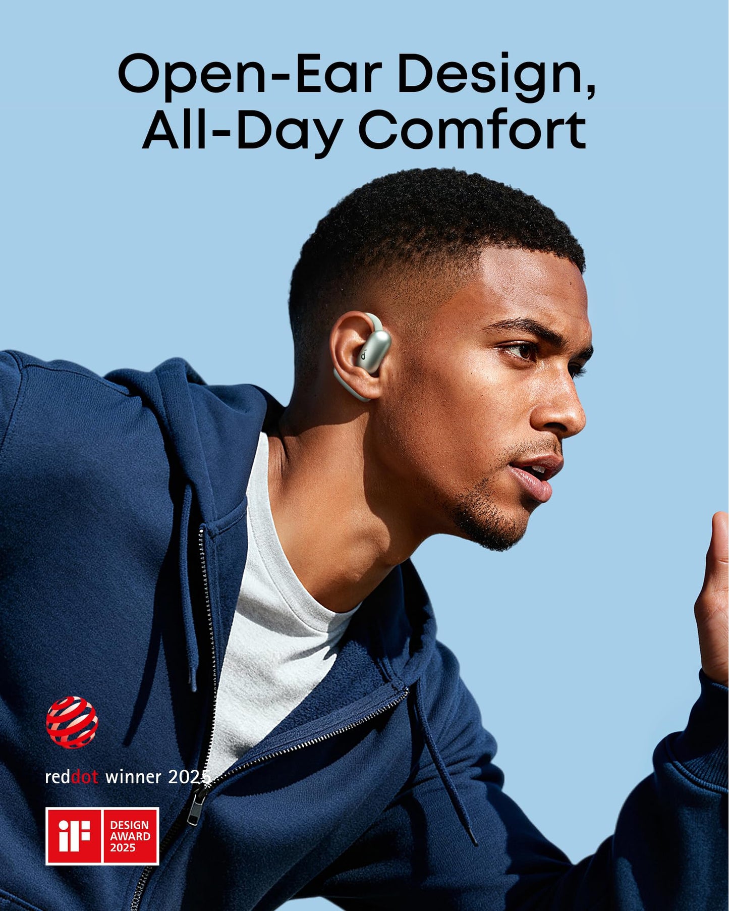 Soundcore AeroFit 2 by Anker Open Ear Earbuds, Open Ear Headphones, Earbuds
