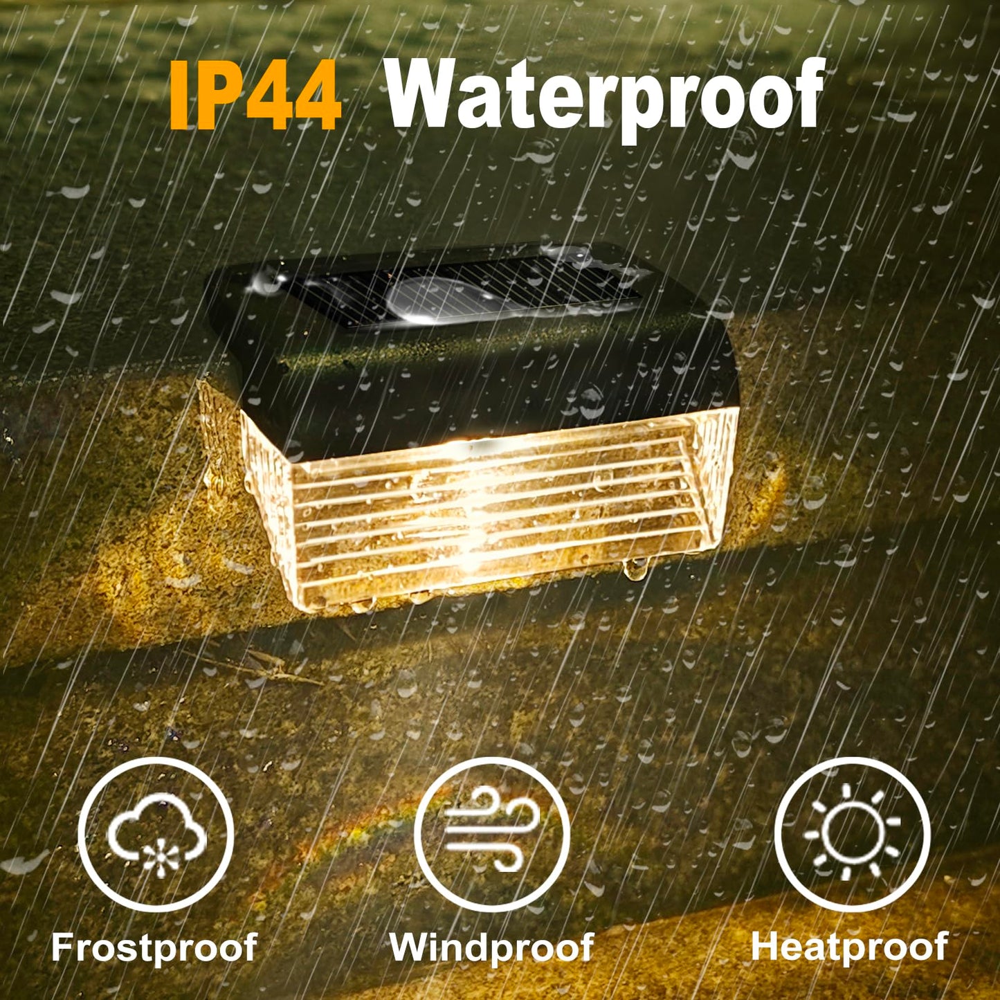 Srtyuo Solar Fence Lights Outdoor - 12 Pack Deck Lights 3000k Fence Lights Solar Powered, IP55 Waterproof Step Light for Patio, Yard, Backyard, Garden