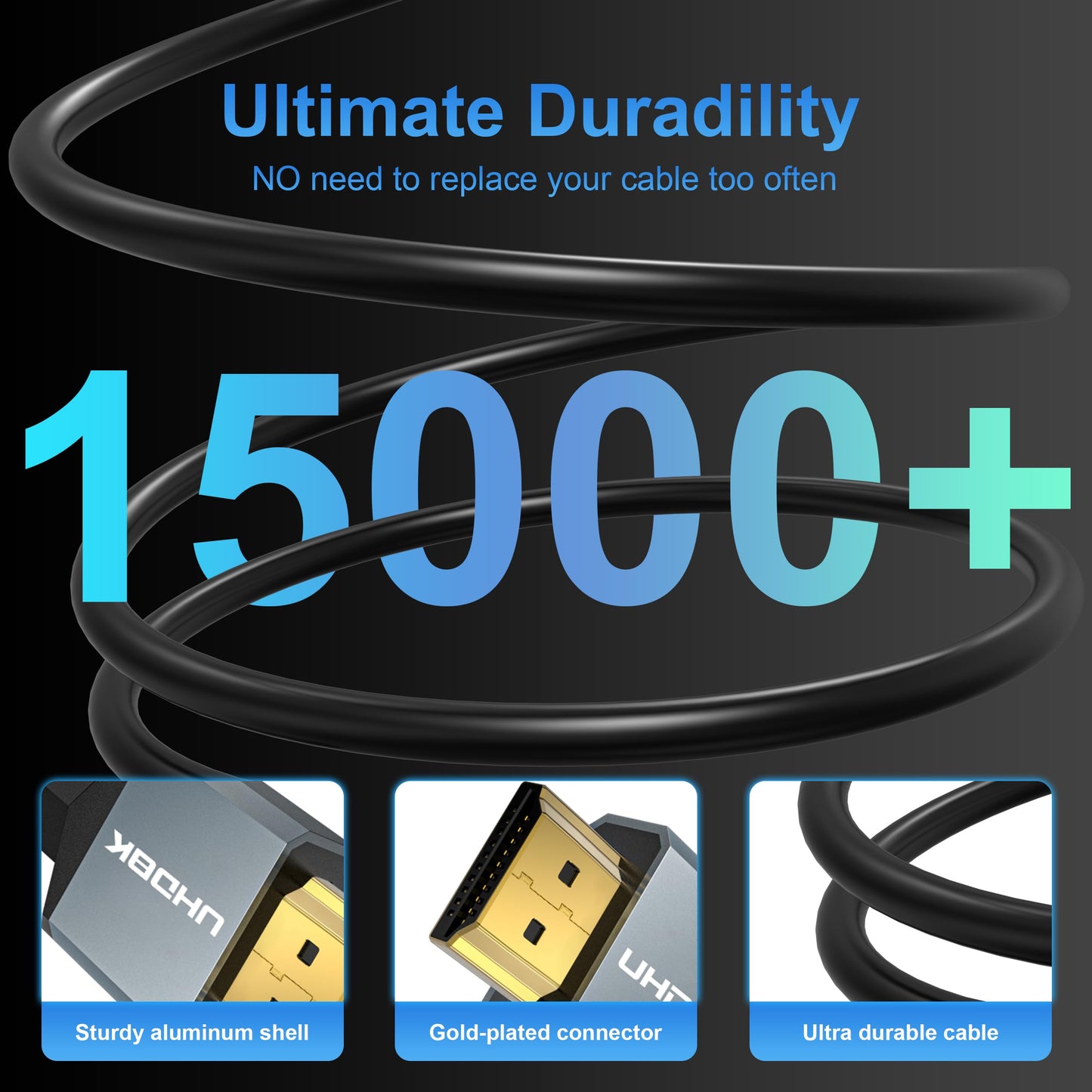 Anehmeta 8K HDMI 2.1 Cable 3FT, 48Gbps High Speed HDMI Cord Gold-Plated Plugs 8K@60Hz 4K@120Hz HDCP 2.2&2.3, eARC,HDR10 Supports All HDMI Devices Like