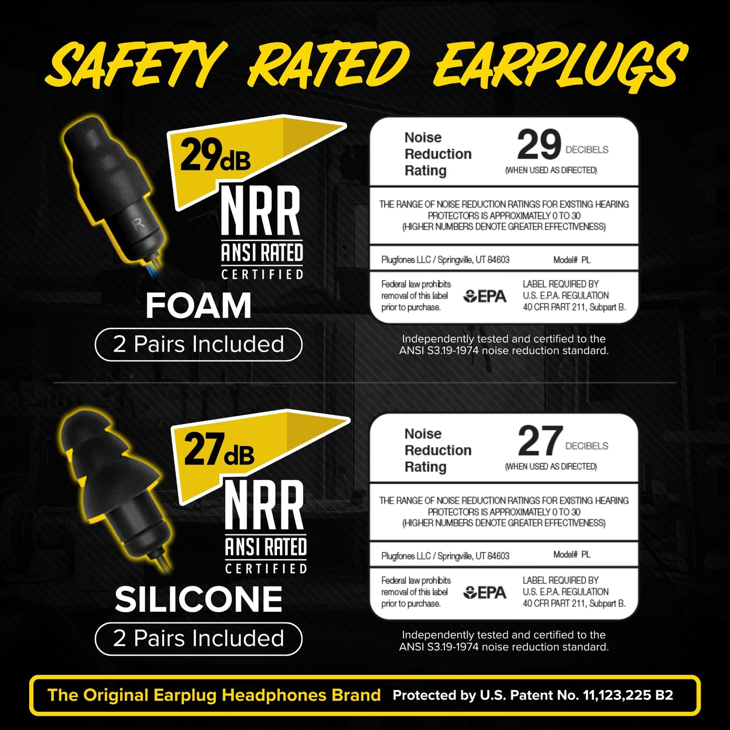 Plugfones Liberate 2.0 Bluetooth Hearing Protection Earplug Headphones