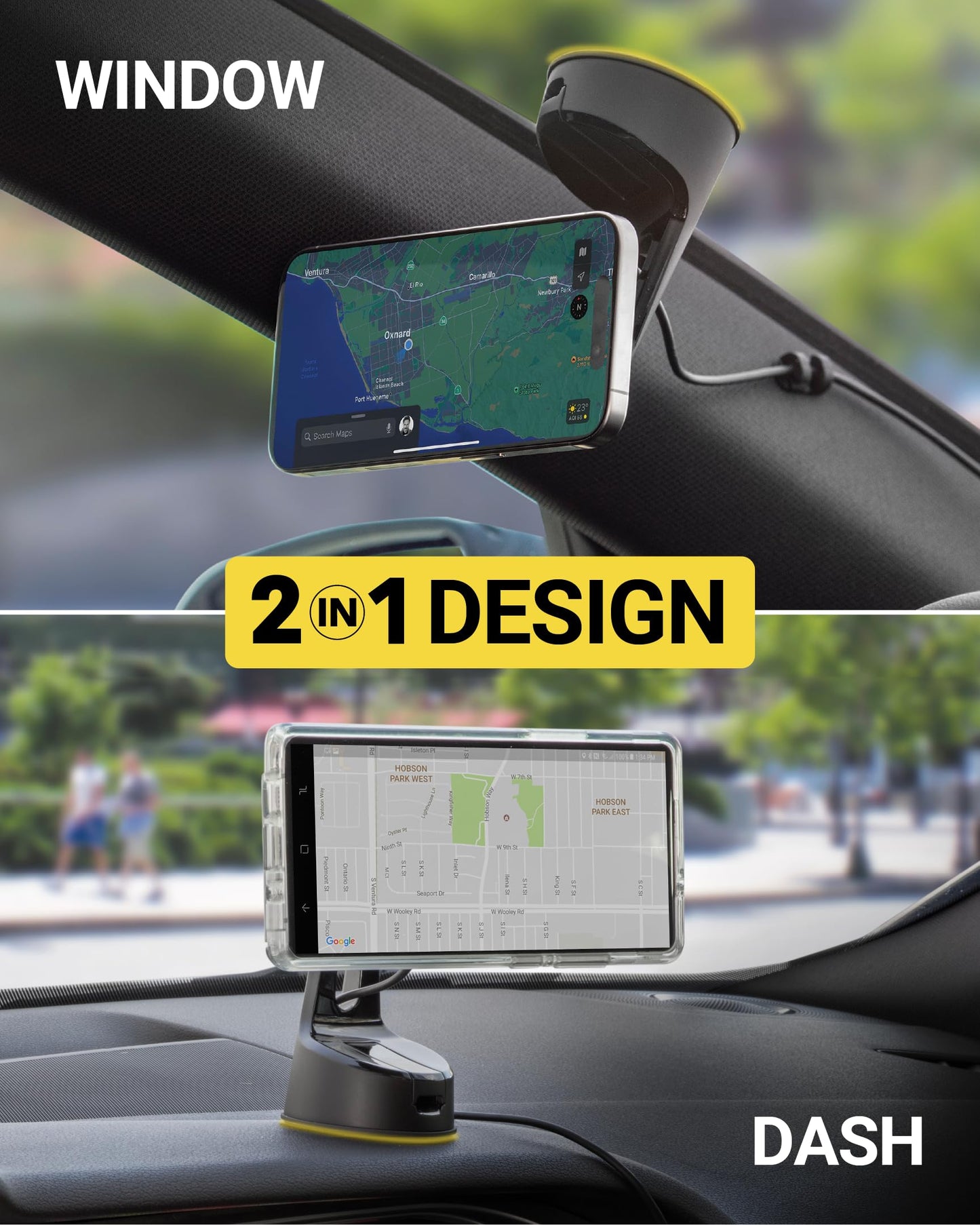 Scosche MEMSQRWD MagicMount Elite Magnetic Wireless Charging Phone Mount for Car Dashboard/Windshield with Fast USB-C Car Charger, Cell Phone Holder