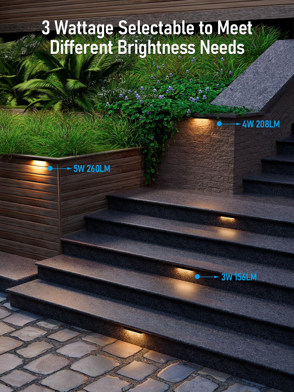 LEONLITE 7 Inch LED Hardscape Lighting, Update Retaining Wall Lights, LED Landscape Lighting, 12-24V AC/DC Paver Light Low Voltage, 3W/4W/5W Dimmable