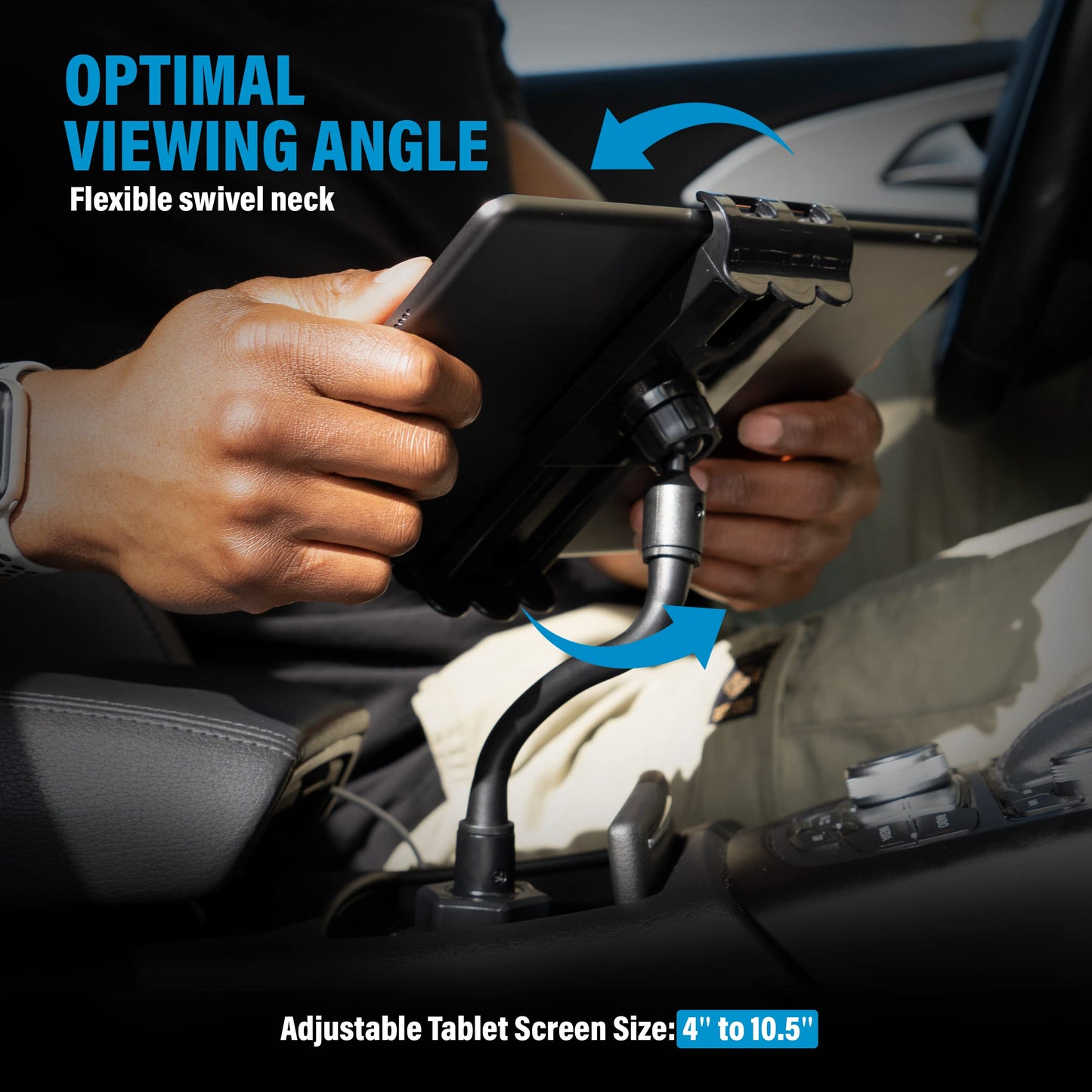 Fast Track USA Car Cup Holder Phone Mount 2 in 1 Cup Holder Tablet Mount & Cup Phone Holder for Car with Adjustable Base - iPad Car Holder, Tablet Car
