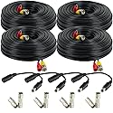 Amcrest 4-Pack 150 Feet Pre-Made All-in-One Siamese BNC Video and Power CCTV Security Camera Cable with Two Female Connectors for 960H & HD-CVI Camera