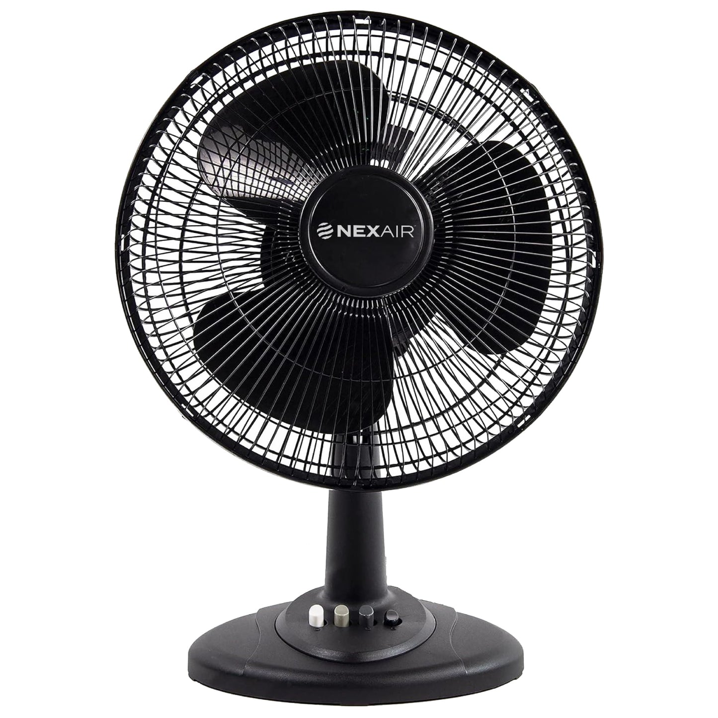 NEXAIR 12 in Oscillating Table Fan 3 Speeds, with 180° Adjustable Tilt and Convenient Push Button Controls, Desk Fan Ideal for Home, Bedroom, Dorm