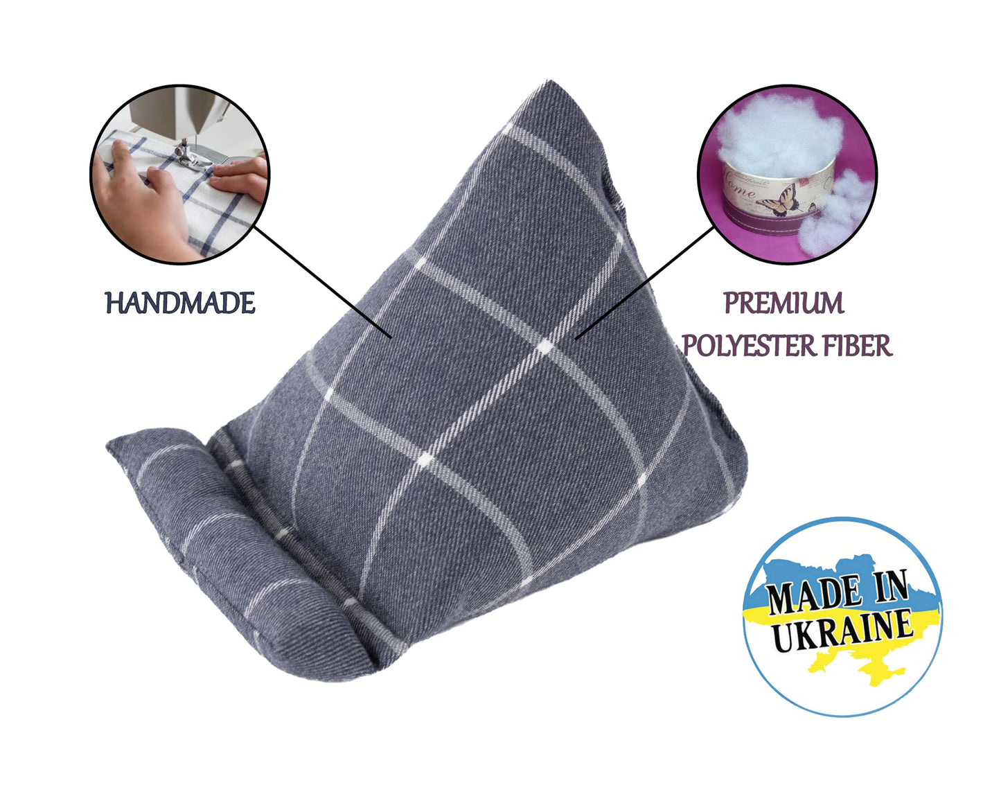 STEPHAN AND THEODORE Handmade Phone Pillow Holder - The Wedge Mobile Device Stand - Soft Fabric Phone Stand for All iPhones, All Smartphones! 7 x 6.1