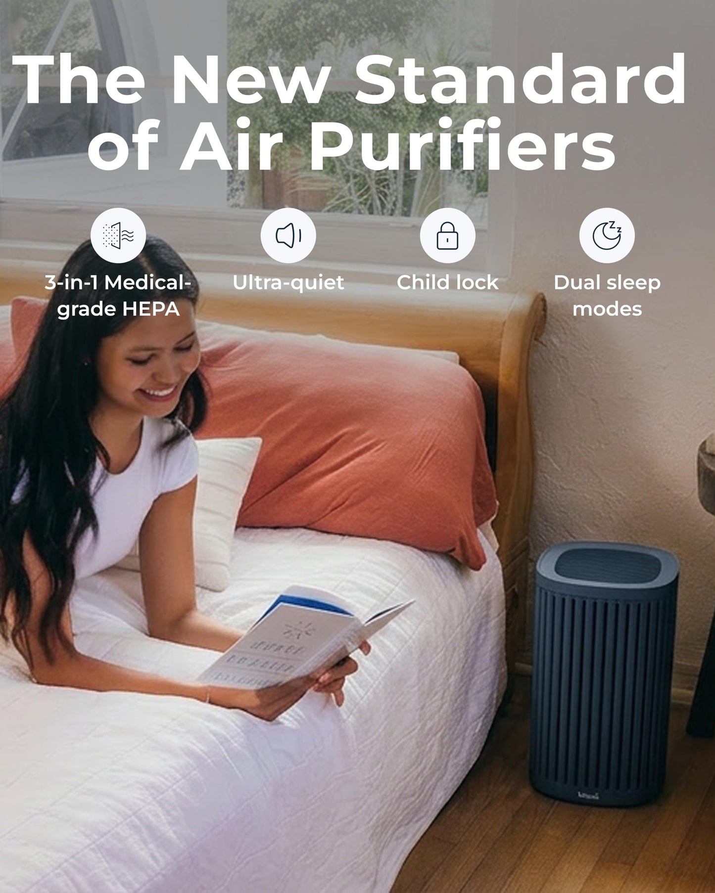 Windmill Air Purifier for Home, 3-In-1 Filtration for Dust, Smoke, & More