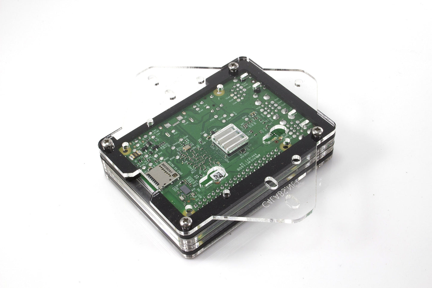C4Labs Zebra VESA Mounting Plate - Acrylic - For Raspberry Pi 4B, 3B+, 3, Pi 2, B+, A+ - Clear