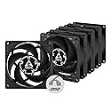 ARCTIC P8 PWM PST (5 Pack) - PC Fans, 80mm Case Fan with PWM Sharing Technology (PST), Pressure-optimised, Quiet Motor, Computer, Fan Speed: 200-3000