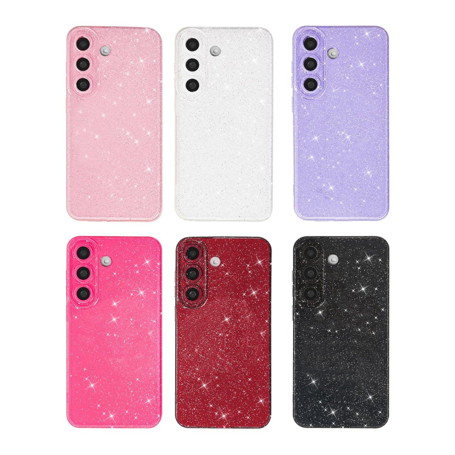 Svanove for Samsung S26 Case Glitter, Sparkly Girly Cute Bling Sparkle Shiny Shimmer Bright Phone Case for Women Girls, Glittery Thin Slim Jelly Soft