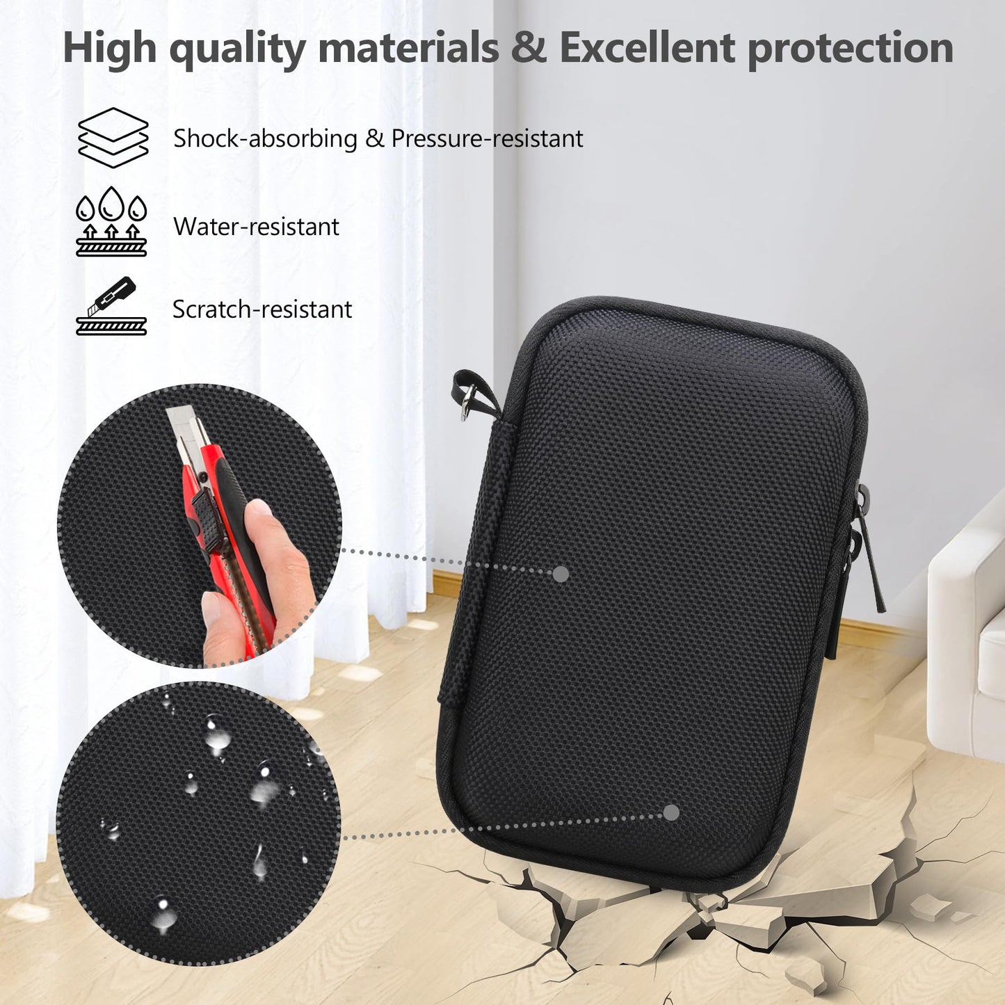 Supmay Hard Travel Case for Sony ZV-1F / ZV-1 / ZV-1 II Digital Camera, Vlogger Camera Storage Holder Travel Bag with Zipper Mesh Pocket for Battery