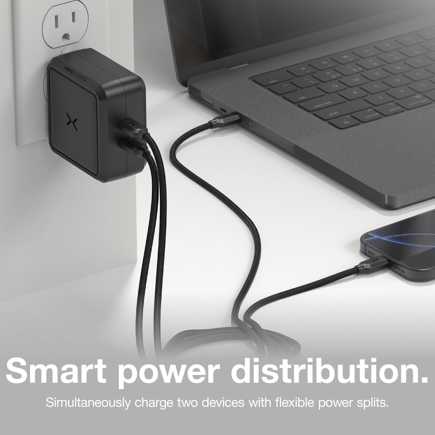 NOCO XGrid X100: 100W USB-C Charger - Dual Port GaN Power Adapter with PD 3.0, QC 4.0+, and PPS - Fast Charging with Smart Power Distribution