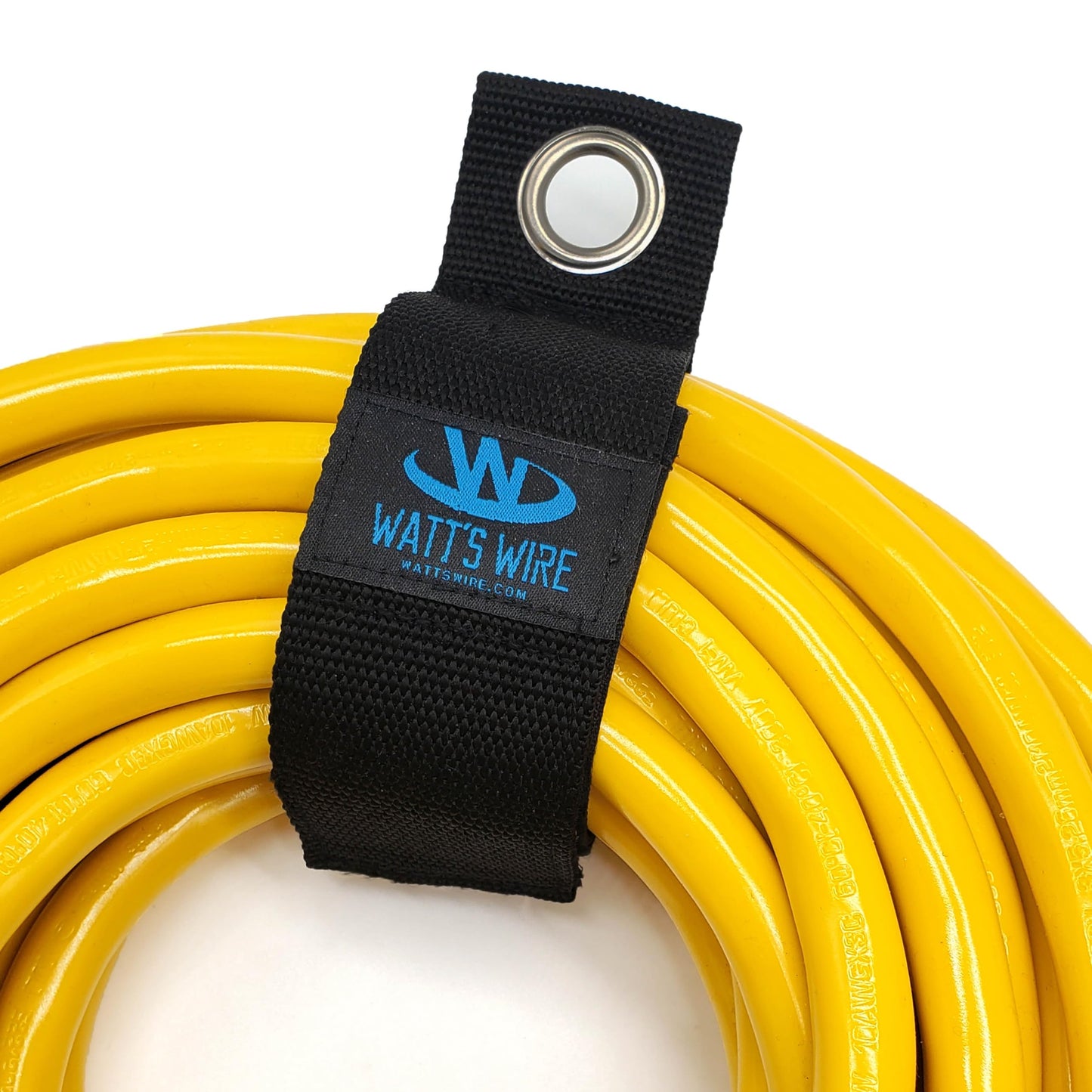Heavy Duty Storage Straps - 8 Pack: 2 Small, 2 Medium, 2 Large, 2 XL - Extension Cord Ties - Storage Strap - by Watt's Wire