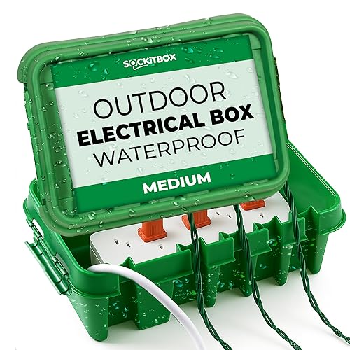 SockitBox - The Original Weatherproof Connection Box - Indoor & Outdoor Electrical Power Cord Enclosure for Timers, Extension Cables, Transformers