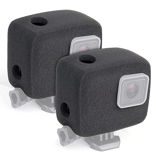 GEPULY 2-Pack Windslayer Housing Frame Case Wind Cover for GoPro Hero 7 6 5 Black Reduces Wind Noise for Optimal Audio Recording