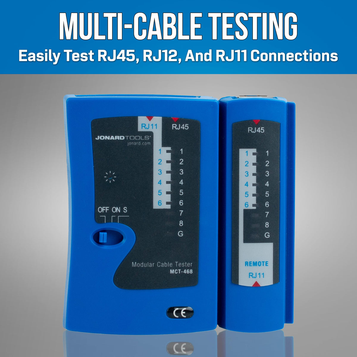 Jonard Tools MCT-468 Modular Cable Tester for RJ45, RJ12, and RJ11 Phone Line Cables