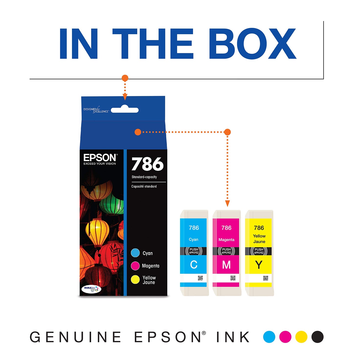 EPSON 786 DURABrite Ultra Ink Standard Capacity Color Combo Pack (T786520-S) Works with WorkForce WF-5110, 5190, 5620, 5690