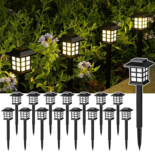 SOLPEX 16 Pack Solar Outdoor Lights, Path Lights, Walkway Lights Outdoor, Solar Garden Lights, Pathway Lights Waterproof for Garden, Yard, Landscape