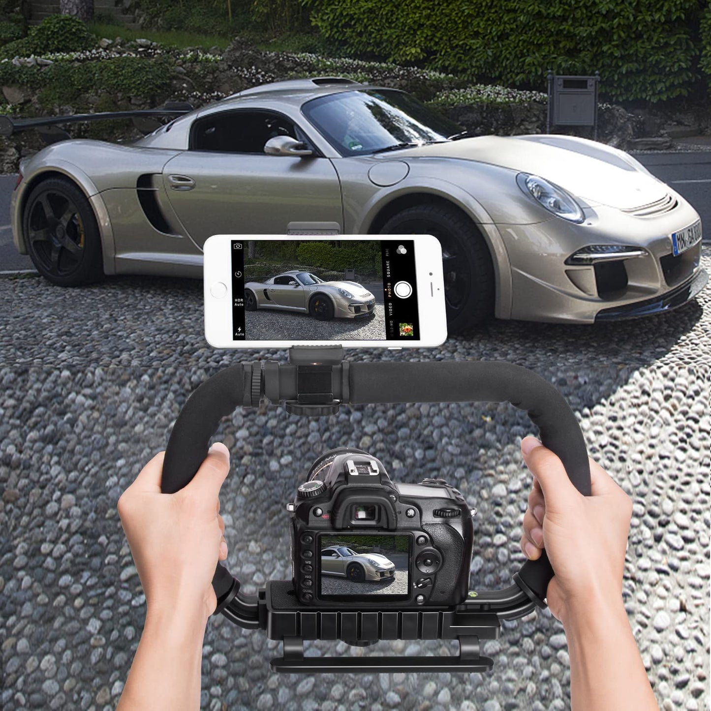 3-Shoe DSLR/Mirrorless/Action Camera Camcorder Phone Stabilizer Expansion Cage Mount Moviemaking Holder Rig YouTube Tiktok Vlogging Video Kit