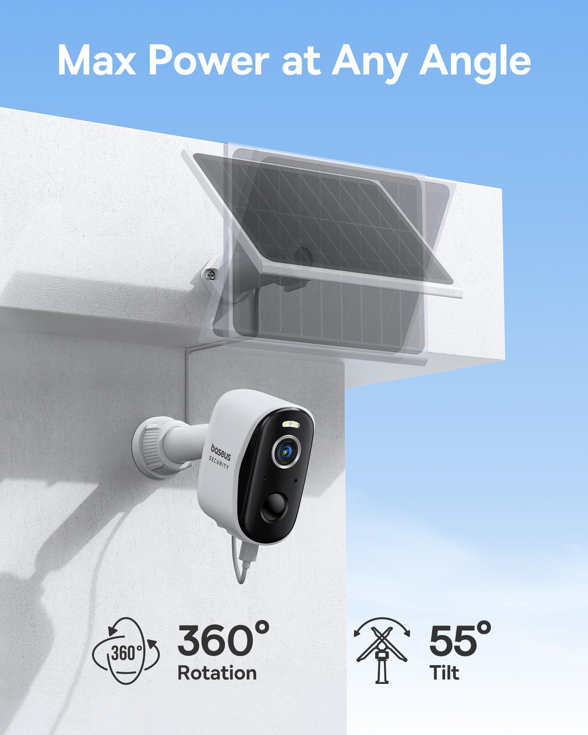 Baseus Solar Security Cameras Wireless Outdoor, N1 2-Cam Kit with Solar Panel 3W, 2K Color Night Vision Camera for Home Security, Solar-Powered, IP67
