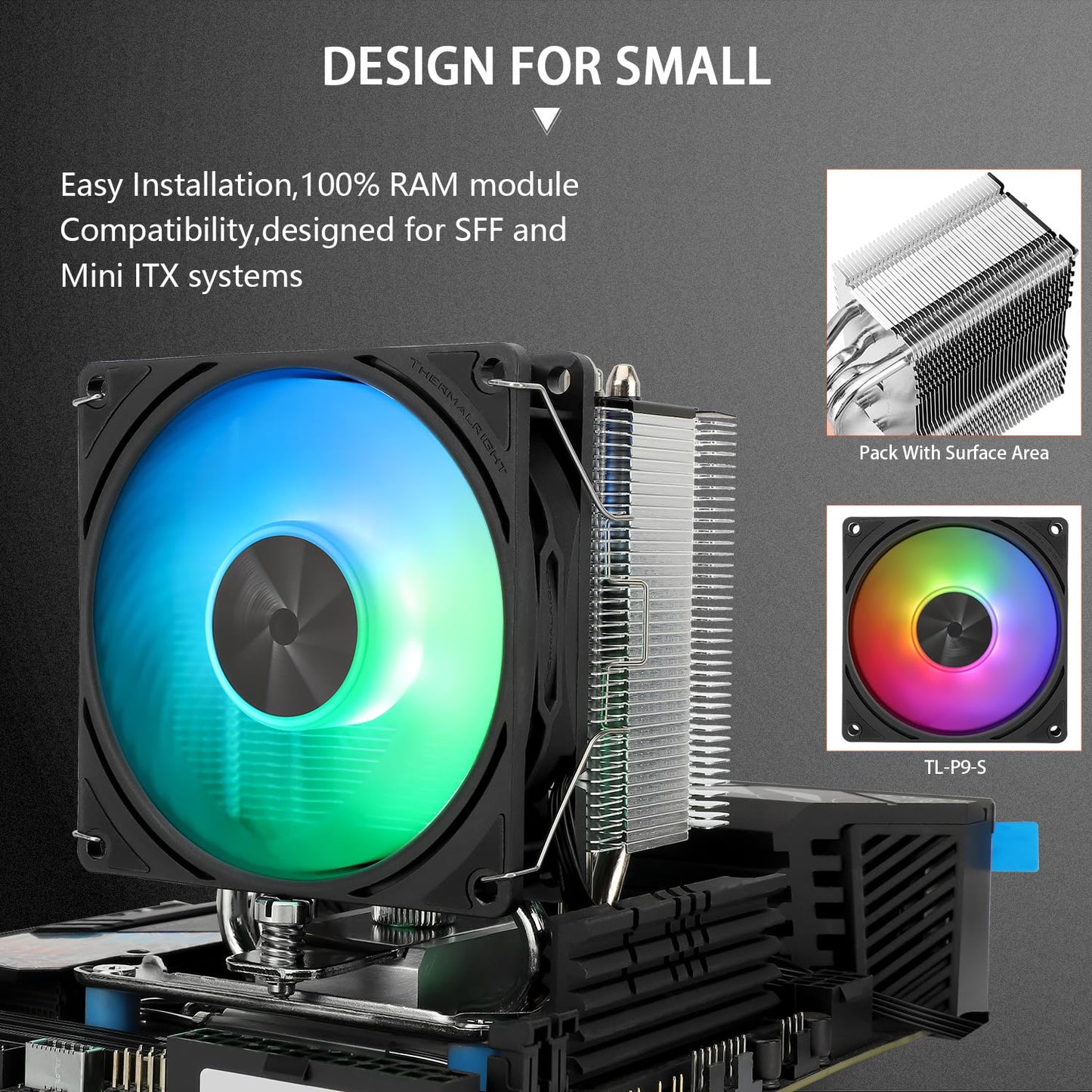 Thermalright Assassin X 90 SE ARGB CPU Air Cooler, AX90SE ARGB, 2200RPM Speed,4 Heat Pipes, 92mm PWM Quiet Fan CPU Cooler, 118mm High,for AMD AM4