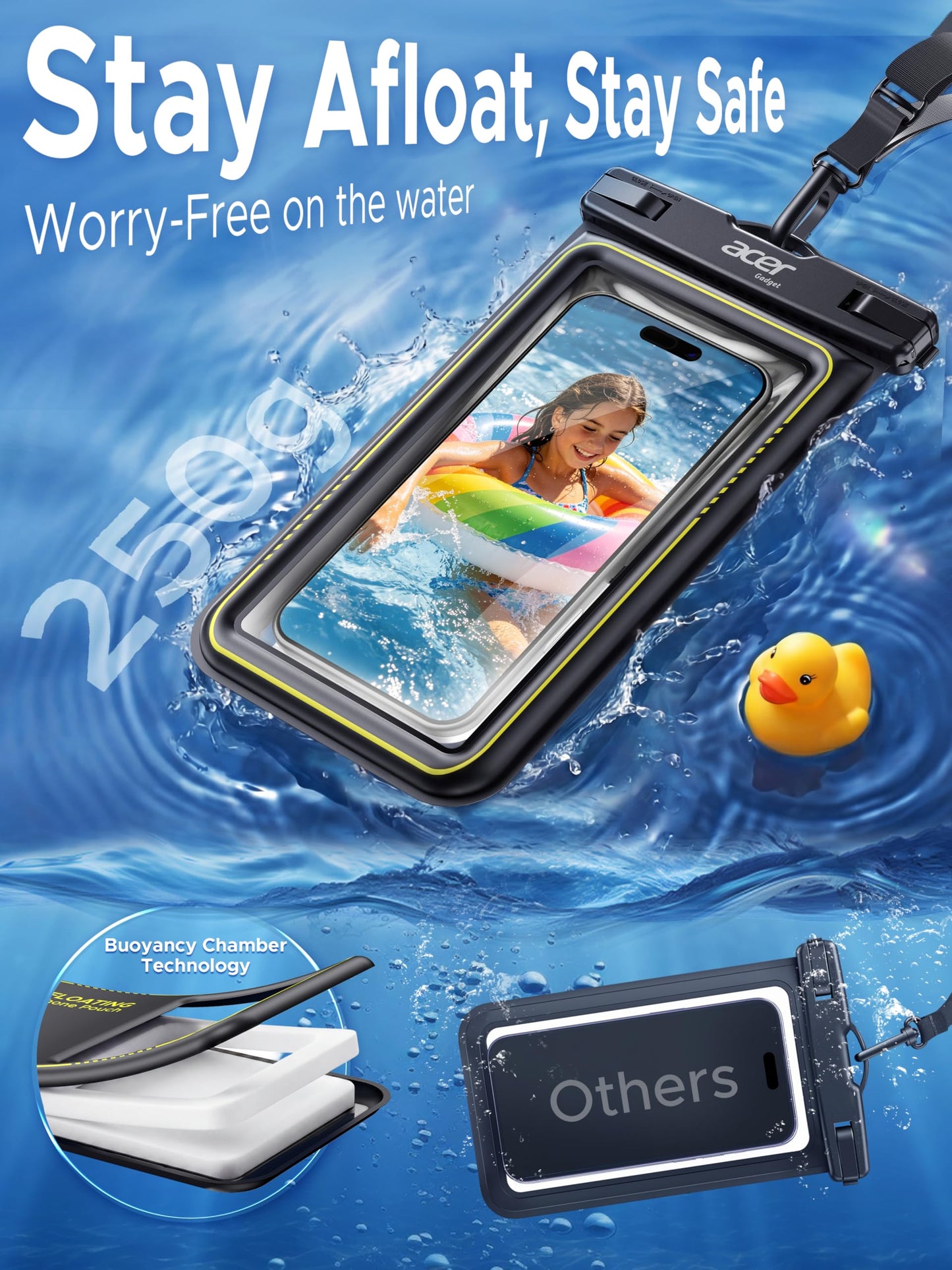 acer Waterproof Phone Pouch Floating, IPX8 Waterproof Phone Case - 2 Pack