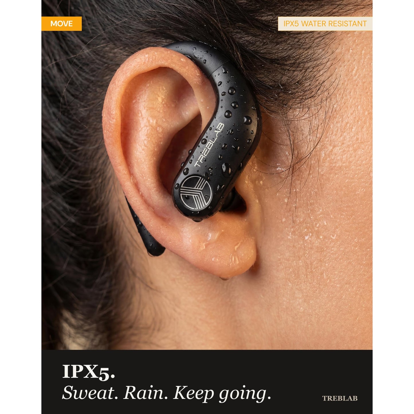 TREBLAB X3-Pro Earbuds Wireless Bluetooth, Earhook IPX5 12H Powerbank