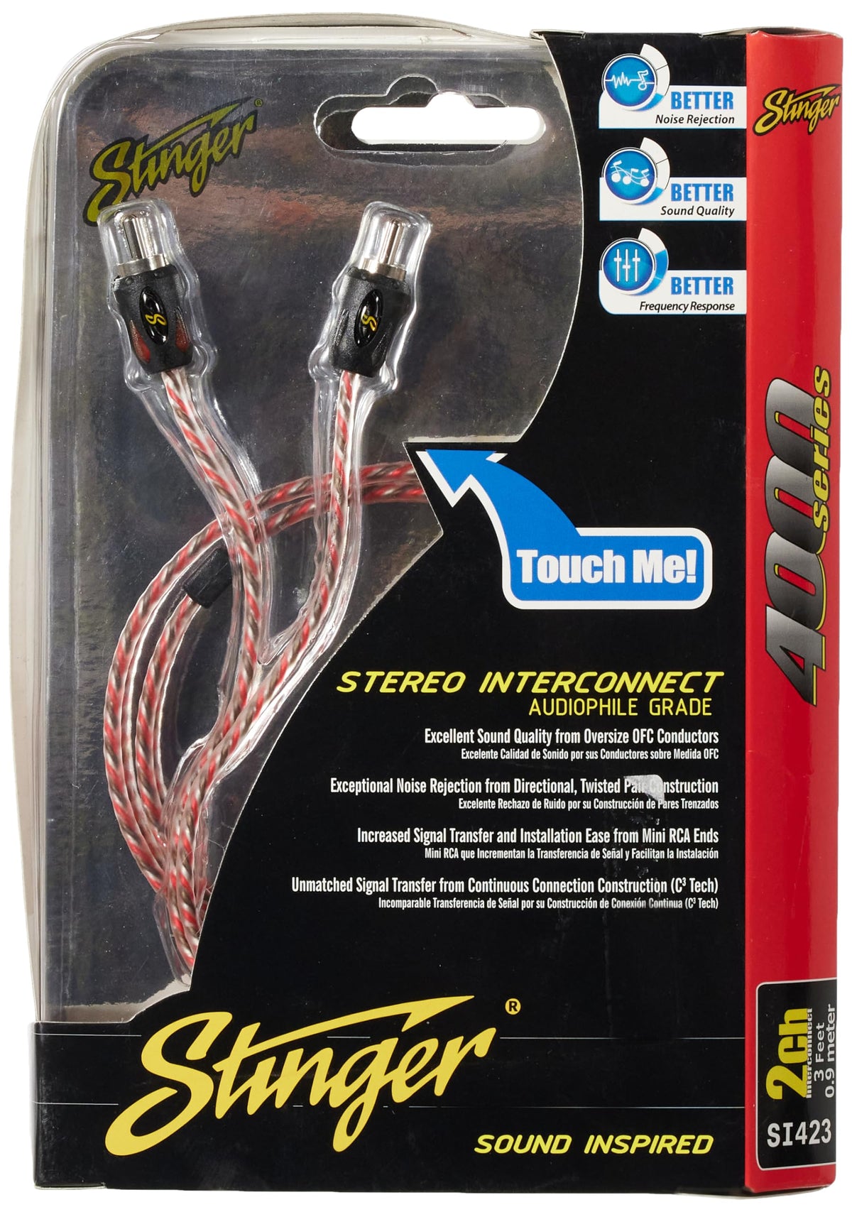 STINGER 4000 Series 3ft 2-Channel Car Audio RCA Stereo Interconnect Cable