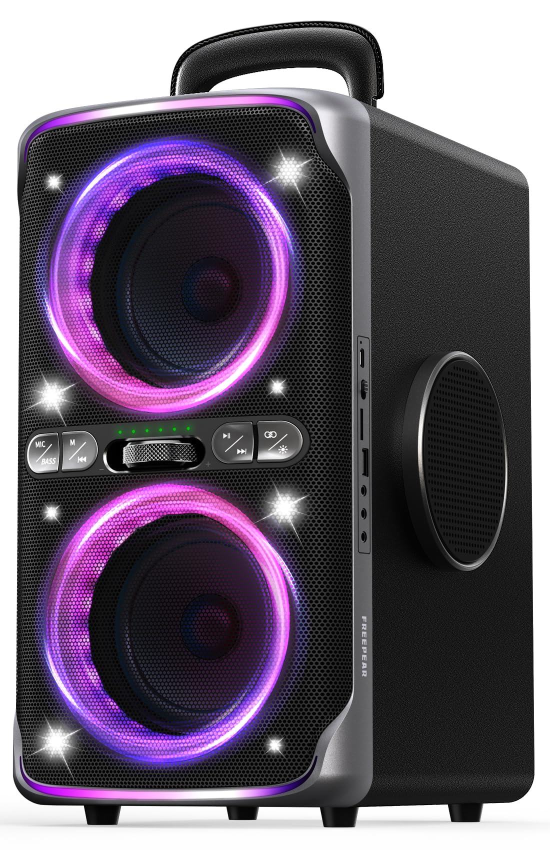 FREEPEAR Party Bluetooth Speaker - 240W Peak Loud Speaker, Dazzling Light Show, Deep Bass, IPX4 Waterproof, 15H Battery, TWS Pairing, BT 5.3 Wireless