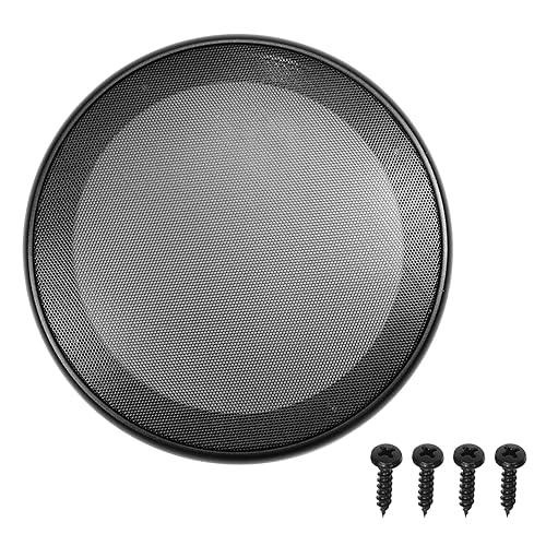 Fielect 2Pcs 8" Speaker Grill Cover Mesh Decorative Circle Woofer Guard Protector Cover Audio Accessories Black Cloth Cover with 8 Screws