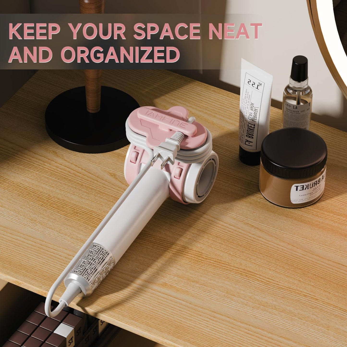 Cord Organizer Strap for Hair Dryer, Innovative Hair Dryer Cord Adjustable Organizer Straps, Soft Silicone Winder Organizer Wire Wrapper, Compatible