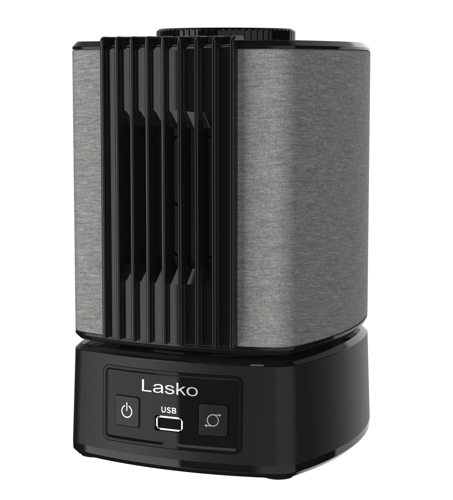 Lasko SlumberBreeze 2-in-1 Small Table Fan and White Noise Machine for Better Sleep in the Bedroom and Focus in the Home Office, Black, SB100