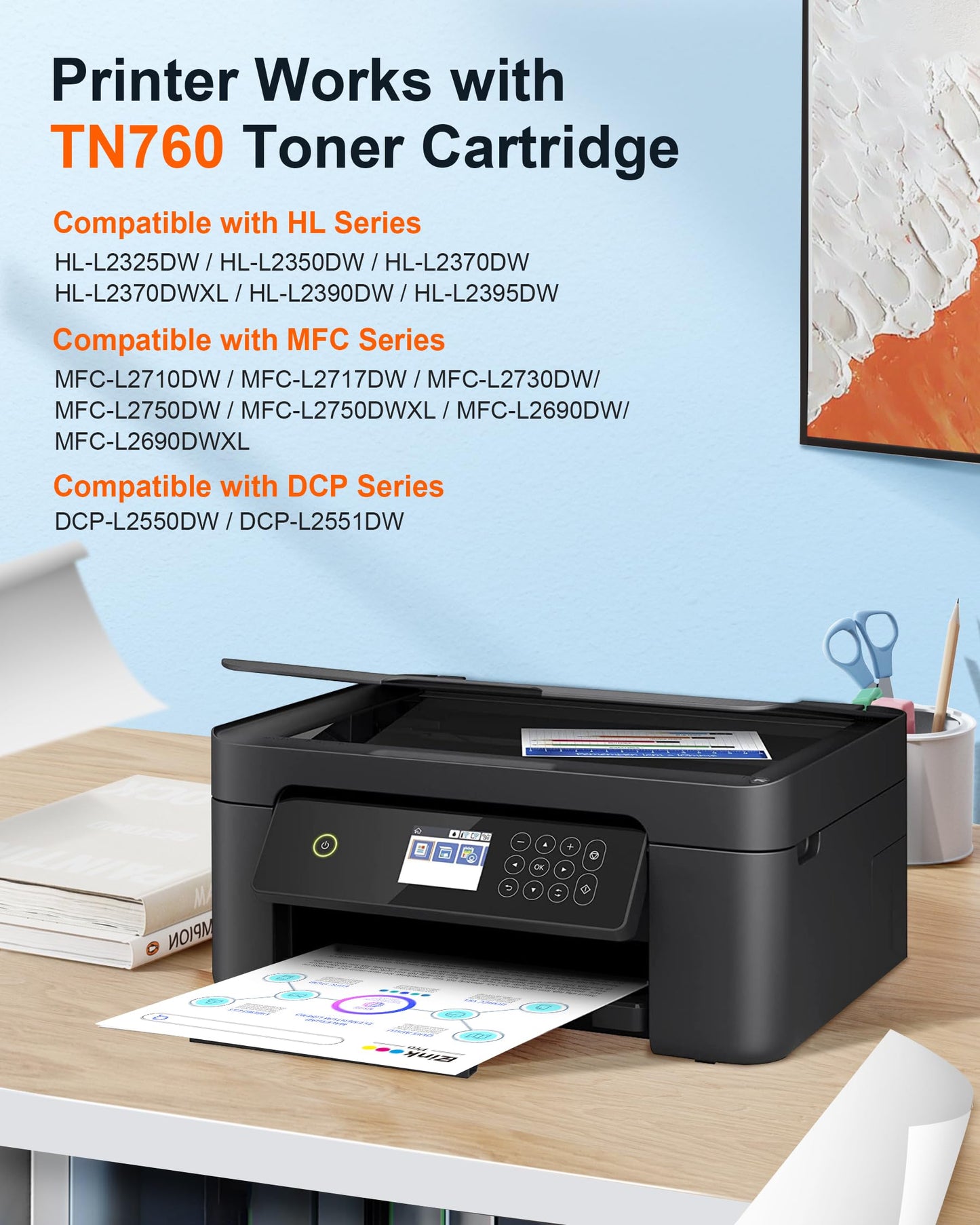 E-Z Ink Pro TN760 TN-760 TN730 TN-730 Toner Cartridge Replacement for Brother tn760 TN-760 to Use with HL-L2350DW HL-L2370DW HL-L2390DW HL-L2395DW