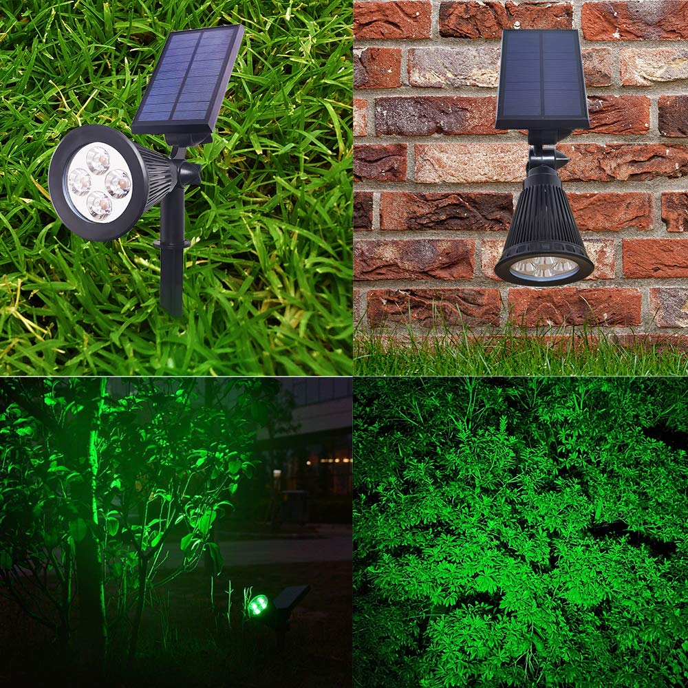 Youqian Clordeal Solar Lights Outdoor Waterproof, 2 in 1 LED Landscape Lights, 4 LED Solar Flag Pole Light Garden Pathway Yard Patio Lawn Decorative
