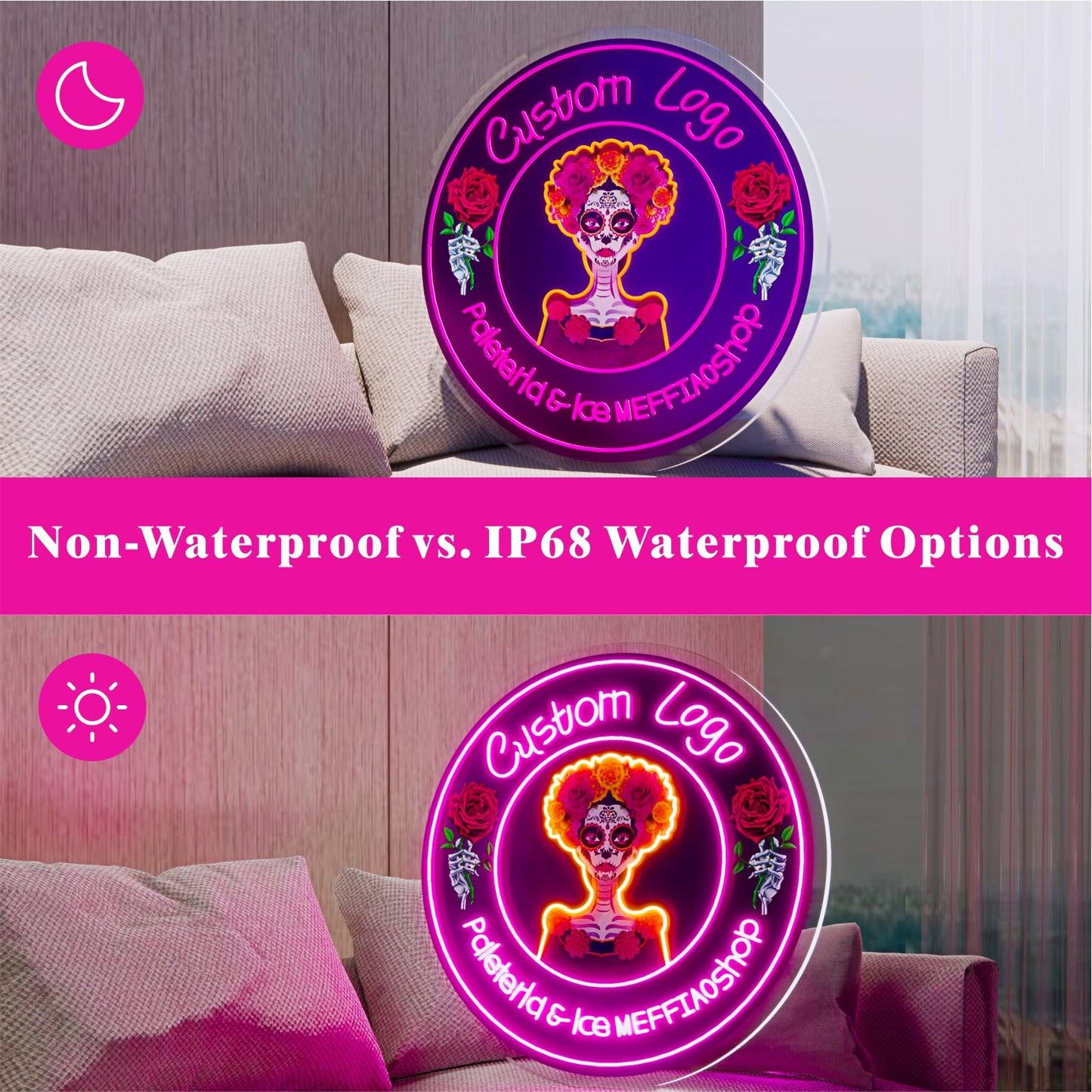 MEFFIAO Custom Neon Sign, Personalized LoGo Neon Sign Customizable for Business, UV Bar Salon Beauty Studio Light Up Sign, LED Neon Name Sign Suitable