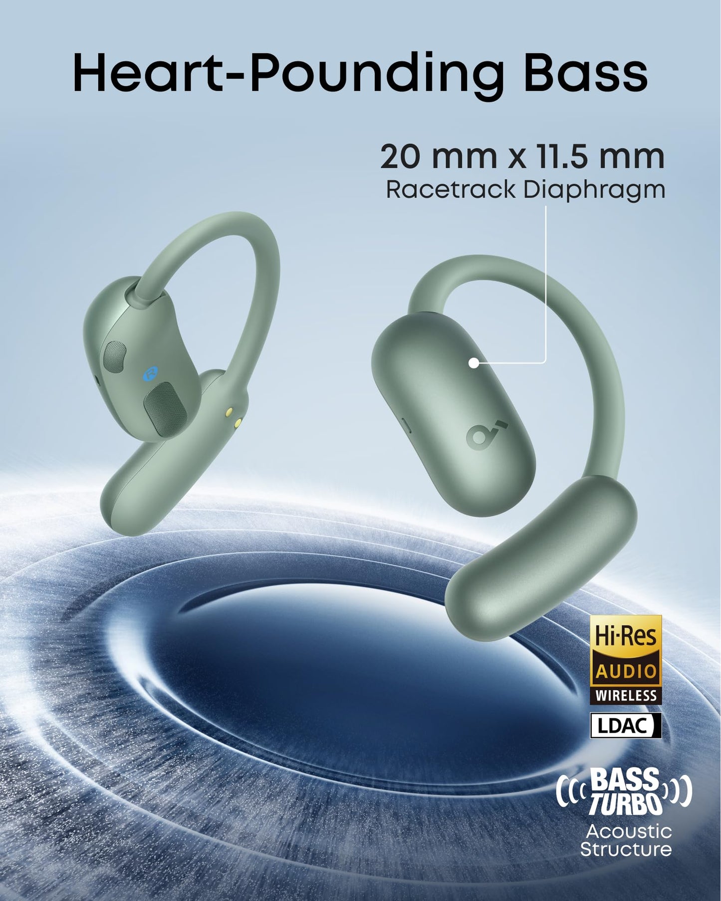 Soundcore AeroFit 2 by Anker Open Ear Earbuds, Open Ear Headphones, Earbuds