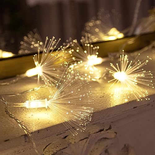 YOLIGHT 33FT 80 LED Fiber Optic Fairy String Lights Christmas Tree Light Battery Powered for Wedding, Christmas Tree, Garden, Patio, Party Decoration