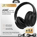 Active Noise Cancelling Headphones, Bluetooth Over Ear, Hi-Fi Stereo,100H Playback Time, High-Resolution Audio, Water Resistant, Deep Bass, Memory…