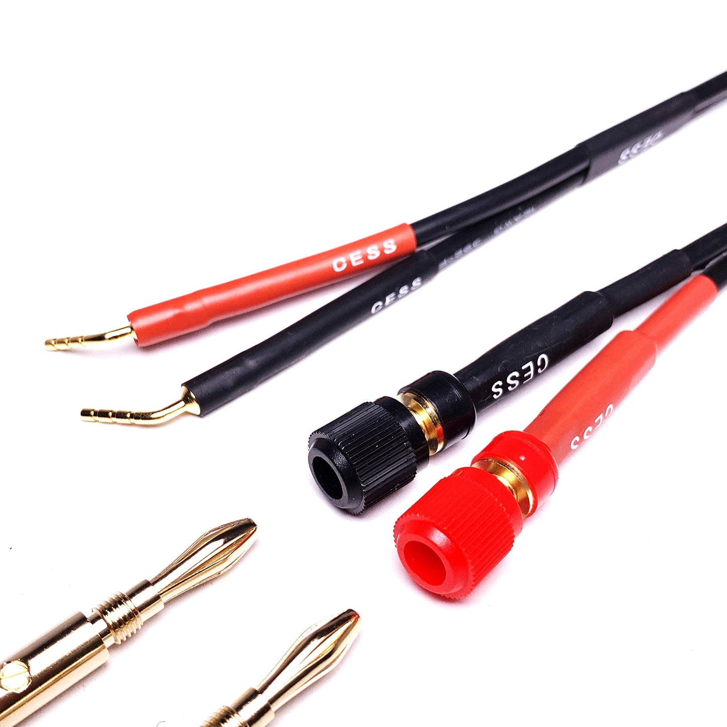 CNCESS 2mm Pin Screw Banana Plug to 4mm Female Banana Jack Adapter Cable, 6 Inch, 2 Pack