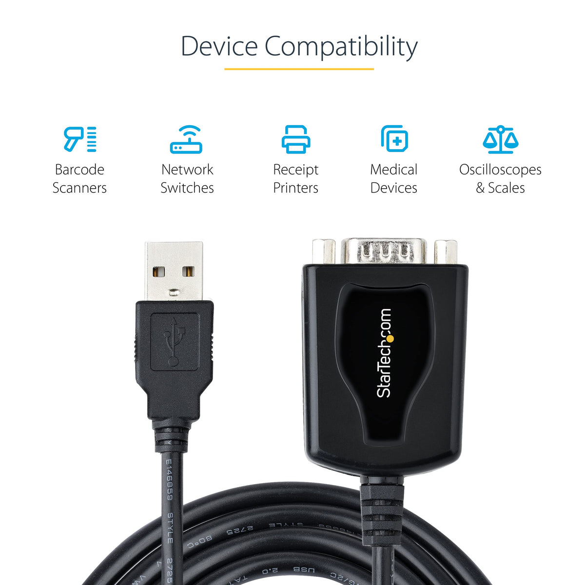 StarTech 3ft USB to Serial Cable, Prolific Chipset, TAA (1P3FPC-USB-SERIAL)