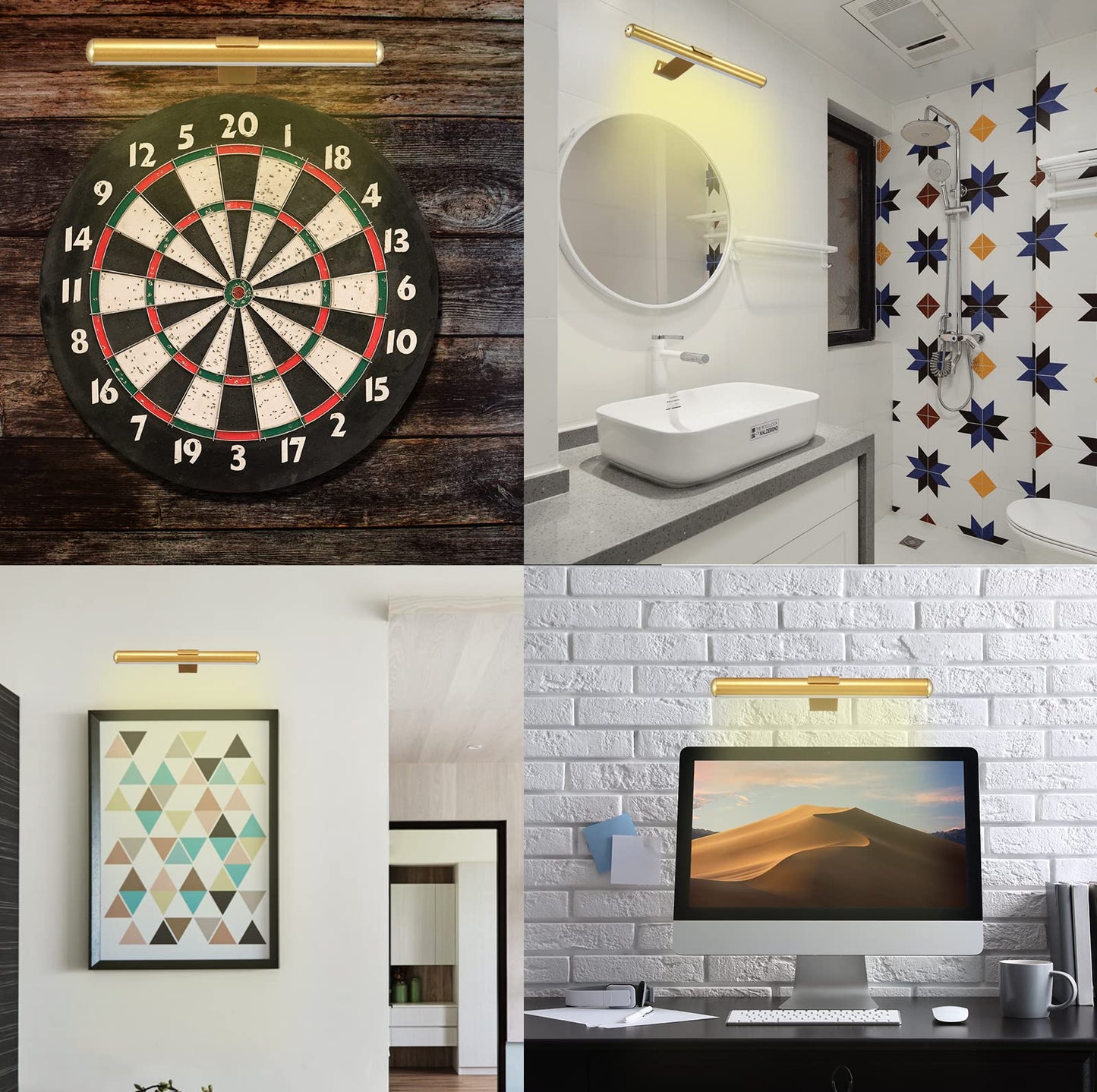 MIOBLUE Rechargeable Picture Lights with Remote,Full Metal Painting Light Display LED Battery Lamp with 3 Lighting Modes, Dimmable Dartboard Light