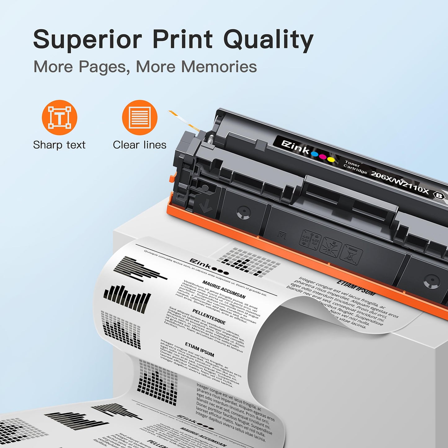 206X Black Toner Cartridges 2 Pack for HP M283fdw M283cdw M255dw