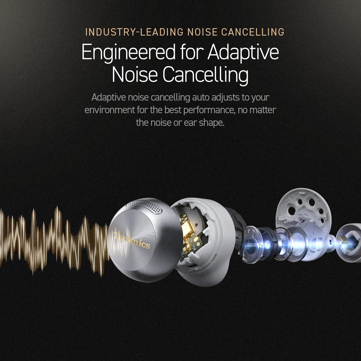 Technics Reference Class HiFi Wireless Earbuds,Dolby Atmos with Head Tracking,Adaptive Noise Cancelling,3 Device Multipoint, 10-hr Battery,Wireless