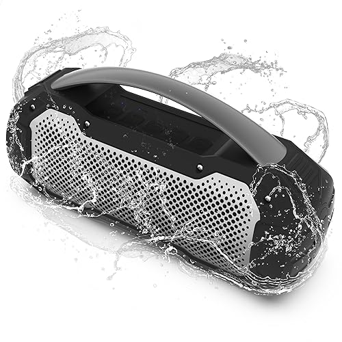 Pyle Portable Wireless Bluetooth Loud Streaming Speaker w/Deep Bass Hands-Free Microphone w/TWS Stereo Sound Function - IPX6 Waterproof Outdoor